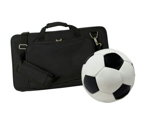 sport bag and football ball